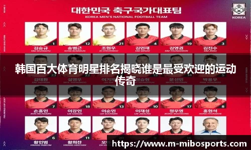 韩国百大体育明星排名揭晓谁是最受欢迎的运动传奇